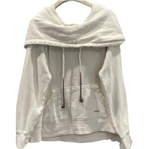 Peace Love World Hoodie Womens L Cowl Neck Sweatshirt Baggy Lounge Cozy Outdoor